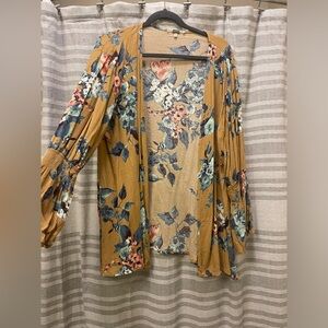 Floral Open Front Kimono Cardigan